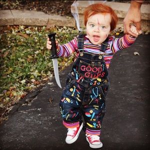 Chucky costume size 6-12 months. Made by myself